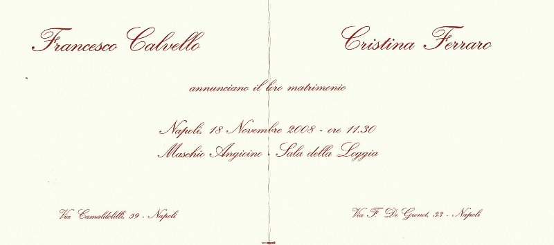 Francesco e Cristina…